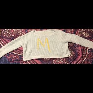 Baby Blue Cropped long sleeve shirt in size Medium